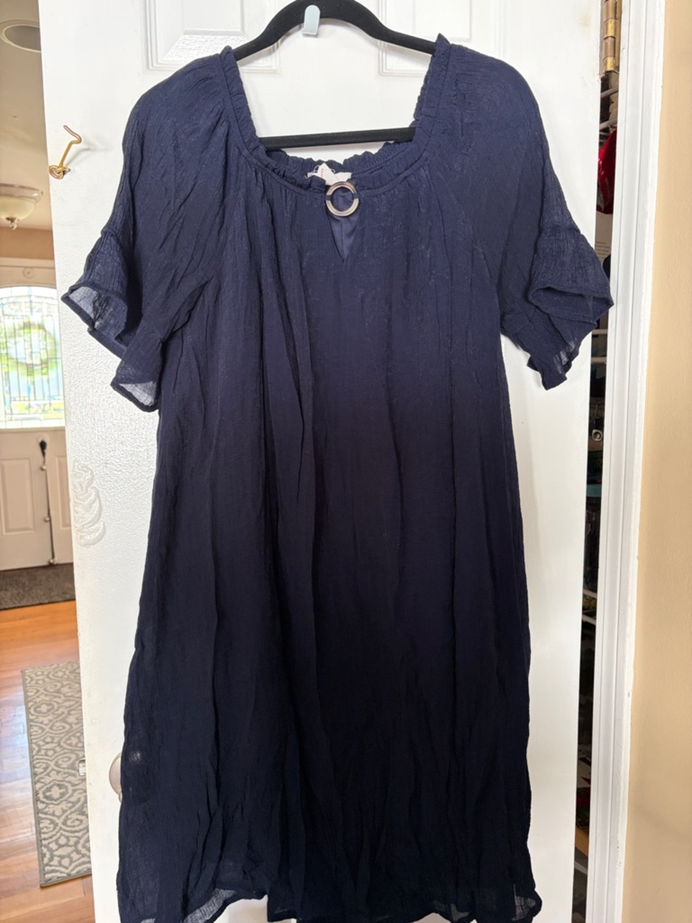 Women's Navy Ring-Detail Dress Costal Chic